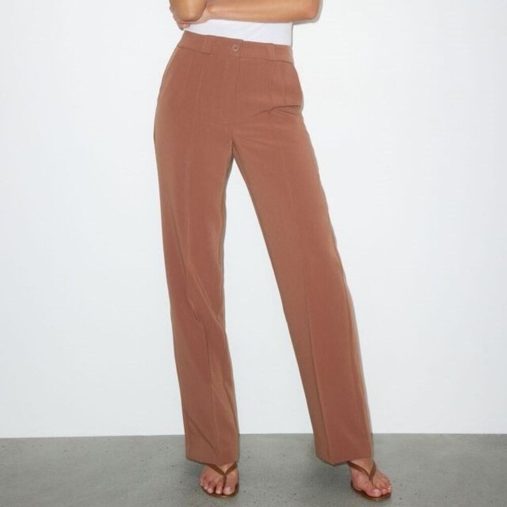Dynamite Orange Brown Crawford Straight Pants